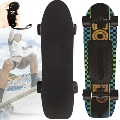 ZXSYYDS Elektro-Skateboard, 8-lagiges Ahorn-Longboard, kabellose Fernbedienung, Geschwindigkeiten einstellbar, 150 kg Tragkraft, 5800-mAh-Akku,A