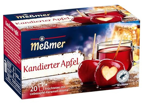 Meßmer Kandierter Apfel | Früchtetee mit Liebesapfel-Karamell-Aroma | 20 Teebeutel | aromatisch & fruchtig