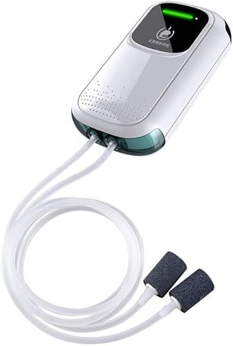 Pompa d'Aria per Acquario USB, Batteria Ricaricabile Portatile Ultra Silenziosa Ad Alta Efficienza Energetica Filtro per Acquario Pompa per Bolle d'Aria di Ossigeno da Pesca