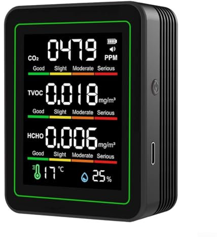 Per Smart Indoor Air Monitor 5in1 e TVOC Tracking con indicatori LED (nero)