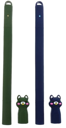 CONGARTENO 2 Stück Silikon Pen Covers für Tablet Stift rutschfeste Stiftkappen mit Kreativem Design Schützend gegen Sturz und Kratzer Kompatibel für iPad Stylus Farben Mitternachtsblau