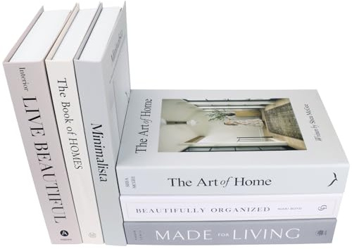 6 Stück Buch Attrappe Set für Heimdekor, Dekorative Buch Aufbewahrungsbox | Stapelbares Design mit verstecktem Stauraum für kleine Gegenstände, stilvolle Dekoration für Couchtisch Regal Büro Wohnzimmer