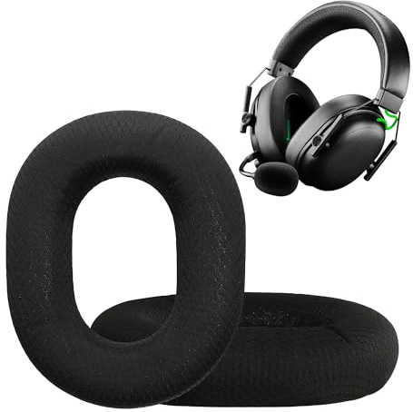 kwmobile 2x Mesh Headphone EarpPads for Razer BlackShark V3 Pro Replacement Ear Pads - Headphone Ear Covers - Black