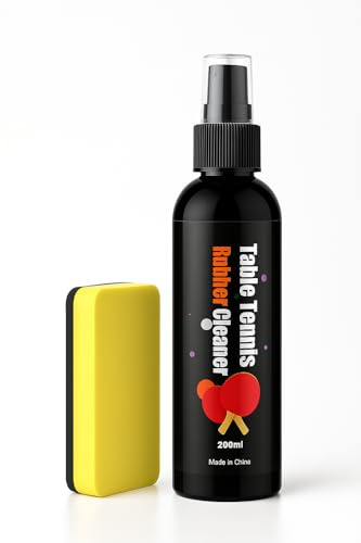 YAGAKI Profi-Tischtennisschläger-Reiniger (200ml) Gummi Tischtennisschläger-Reiniger und Schwamm im Lieferumfang enthalten, Staub entfernen