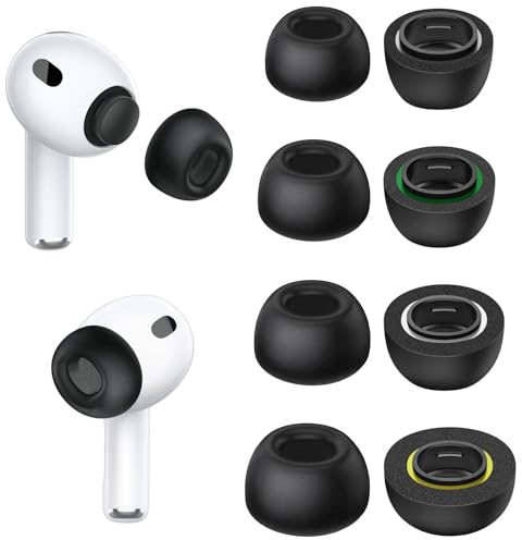 Memory-Foam-Ohrstöpsel für AirPods Pro 3, geräuschisolierende Ersatz-Ohrtips mit sicherem Sitz, weicher, Aufbewahrungsbox, 4 Paar (XS/S/M/L)