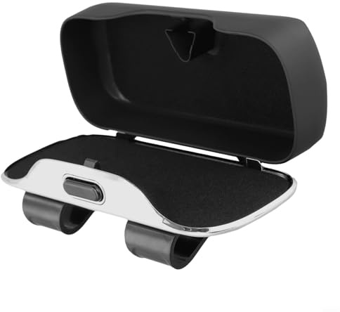 Car Glasses Case for Sunglasses Holder Portable Storage Box with Sun Visor Clip Compatible with Most Vehicles, Black(Black)