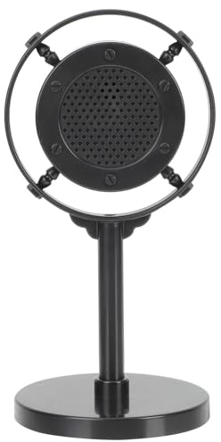 CONGARTENO Modèle Microphone Rétro Noir en Abs, Accessoire Photo Décoratif Léger et Compact, Micro Éducatif pour Fête, Anniversaire et Animation – Microphone Vintage Simulation pour Studio