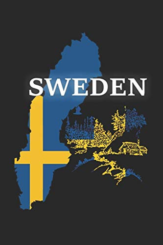 Wikstroem - Notes: Schweden Land Flagge Wald Holzhaus - Notizbuch 15,24 x 22,86 kariert