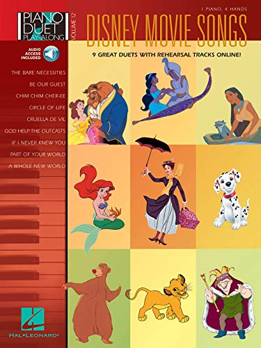 Disney Movie Songs: Noten, CD, Sammelband für Klavier (2) (Piano Duet Play-along, Band 12): Piano Duet Play-Along Volume 12