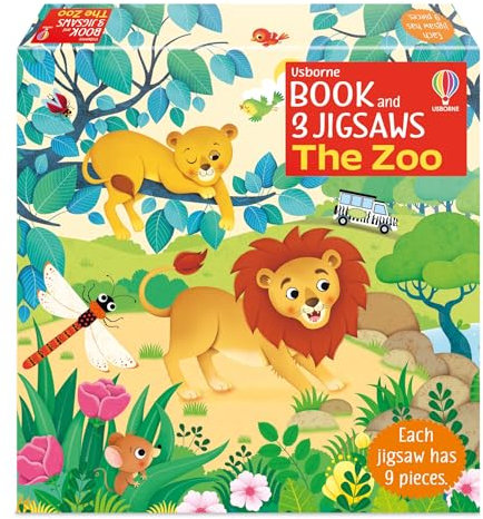 Usborne Book and 3 Jigsaws: The Zoo