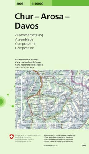 5002 Chur - Arosa - Davos: Zusammensetzung (Landeskarte 1:50 000 Zusammensetzungen)