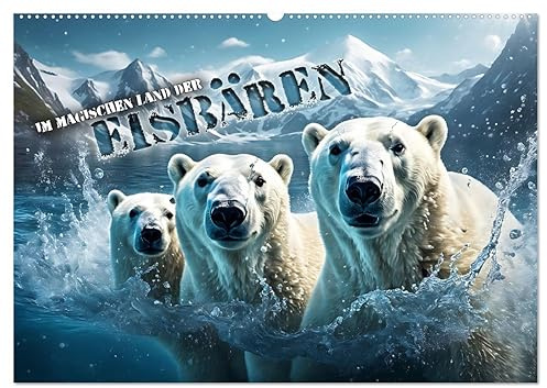 Im magischen Land der Eisbären (Wandkalender 2026 DIN A2 quer), CALVENDO Monatskalender: Zauberhafte Bilder von Polarbären in ihrer geheimnisvollen Welt im ewigen Eis (CALVENDO Tiere)