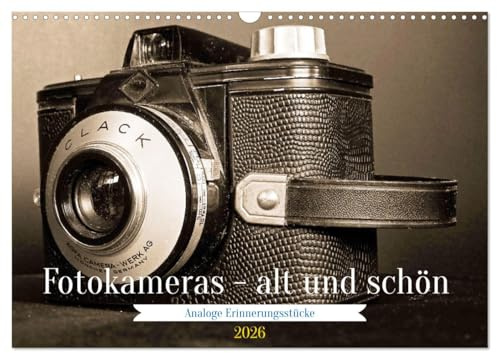 Fotokameras - alt und schön (Wandkalender 2026 DIN A3 quer), CALVENDO Monatskalender: Eine Kamera wie ein Schuhkarton? (CALVENDO Technologie)