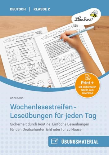 Wochenlesestreifen - Leseübungen für jeden Tag: Sicherheit durch Routine: Einfache Leseübungen für den Deutschunterricht oder für zu Hause (2. Klasse)
