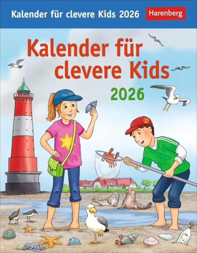 Kalender für clevere Kids Tagesabreißkalender 2026: Täglich neues Wissen für Kinder ab 8. Abreißkalender für jeden Tag, mit spannenden Fragen und kinderleichten Erklärungen (Tischkalender Harenberg)