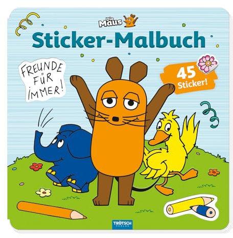 Trötsch Die Maus Stickermalbuch Malbuch mit Stickern