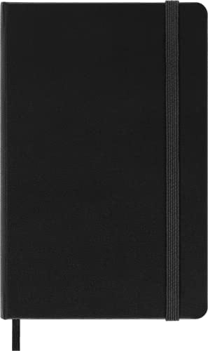 Moleskine - S0102X Klassisches Kariertes Notizbuch - Hardcover mit Elastischem Verschlussband - Farbe Schwarz - Größe Pocket 9 x 14 cm - 208 Seiten