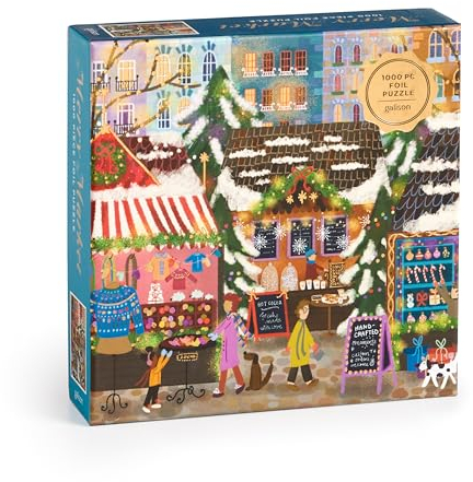 Joy Laforme Merry Market. 1000 Piece Foil Puzzle in a Square Box