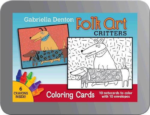 Folk Art Critters Gabriella Denton Coloring Cards: Gabriella Denton Coloring Cards CC106