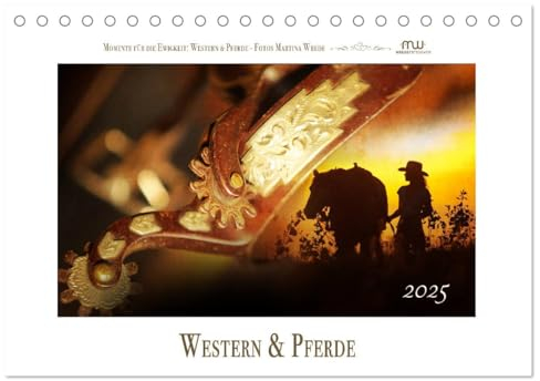 Western und Pferde (Tischkalender 2025 DIN A5 quer), CALVENDO Monatskalender