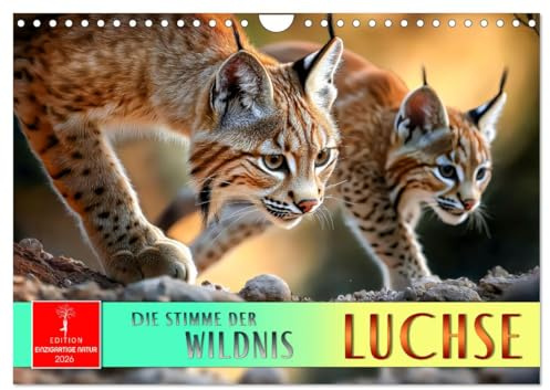 Luchse - die Stimme der Wildnis (Wandkalender 2026 DIN A4 quer), CALVENDO Monatskalender