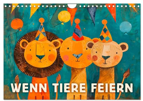 Wenn Tiere feiern (Wandkalender 2026 DIN A4 quer), CALVENDO Monatskalender: Lustige Illustrationen für Kinder (CALVENDO Tiere)