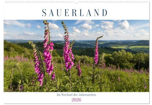 Das Sauerland im Wechsel der Jahreszeiten (Wandkalender 2026 DIN A2 quer), CALVENDO Monatskalender: Das Sauerland zeigt sich zu allen vier Jahreszeiten von seiner schönsten Seite (CALVENDO Natur)