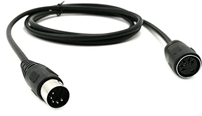 SinLoon MIDI 5PIN DIN Extension Cable 4.9FT DIN 5-Pin Male to Female Cord for MIDI Keyboard Electric Piano Synthesizer MIDI Guitar-1.5M