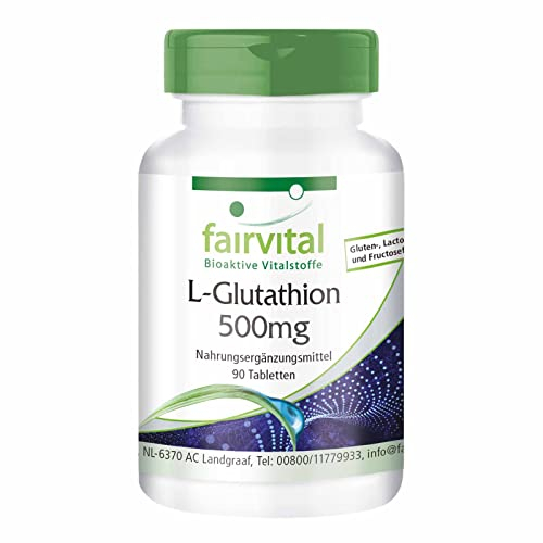 Fairvital | L-Glutathion 500mg - boite de 3 mois - VEGAN - Fortement dosé - 90 comprimés