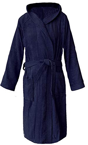 HOMELEVEL Bademantel Damen Herren - Bademantel Damen Frottee Baumwolle - Bademäntel für Sauna Urlaub Zuhause oder Schwimmbad - Mit Kapuze und Taschen