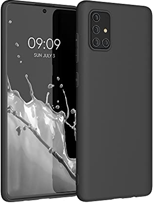 kwmobile Hülle kompatibel mit Samsung Galaxy A71 Hülle - weiches TPU Silikon Case - Cover geeignet für kabelloses Laden - Schwarz matt