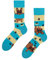 Dedoles Socken Unisex Damen Herren & Kinder Baumwolle viele lustige Designs 1 Paar Geschenk links rechts verschieden, Farbe Blau, Motiv Hunde und Streifen, Gr. 39-42