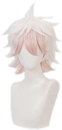 OSIAS Anime Cosplay Perücke, mit Kostenloser Perückenkappe, für Halloween, Party, Karneval, Nachtleben, Konzerte, Hochzeiten(Komaeda Nagito)