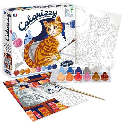 SentoSphère Colorizzy Cats Paint by Number Kit CHATS, 4503, 1 Unité (Lot de 1)
