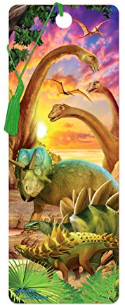 3D LiveLife Segnalibro - Splendore di Dinosauri di Deluxebase. Segnalibro Dinosauro dotato di grafica 3D lenticolare realizzata dal rinomato artista Michael Searle