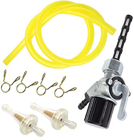 AISEN Benzinhahn mit Benzinfilter Schlauch Klammern für Simson S50 S51 SR1 SR2 MZ MUZ ETZ ES
