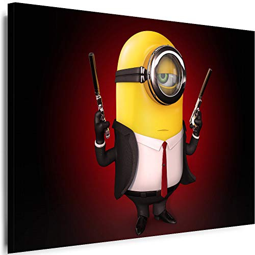 Julia-Art - Bilder Film Cartoons Tiere Kinder Minions 115 x 75 cm LeinWandBilder Xxl - 1 Teilige WandBilder Art 3D Modern Kunstdrucke w-a-2063-23