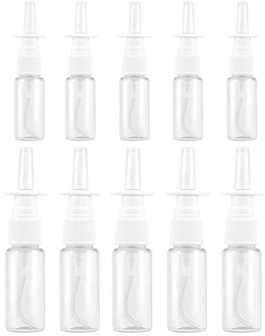Milisten 10Pcs Leere Nasenspray Flasche Nachfüllbare Nasen Container Topf Feinen Nebel Transparent Make- Up Kosmetik Ätherische Öle 10M Und 20Ml