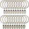 Gerhannery 30 Pezzi Anelli per Tende Metallo, Antiruggine Anelli per Tende con Ganci, Anelli Bastone Tenda Anelli Appesi, Gancio Tenda per Tende da Doccia Finestre, 32 mm Diametro Interno (Argento)