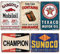 Auto Moto Huile Essence Vintage Métal Signes Rétro Affiche Essence Garage Atelier Homme Cave Bar Décoration Murale 8 × 12 Pouces - 5 PCS