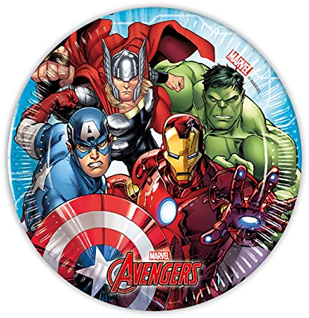 Procos 93485 – Lot de 8 assiettes jetables en papier Motif Mighty Avengers Taille 20 cm