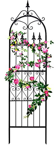SCENDOR Garden 1 Treillis de Jardin 220 cm X 55 cm pour Plantes Grimpantes en Fil de Fer Métallique Support pour Plantes Grimpantes d'Extérieur