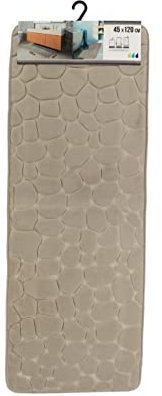 Tendance - Tapis memoire de forme microfibre galet 45x120 cm - taupe