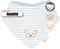 Steiff Baby Halstuch mit Name | BIO Baumwolle | Steiff personalisiert Dreieckstuch | 0-4 Jahre | Druckknopf | Halstuch Baby Geschenk (Streifen celestial blau weiß)