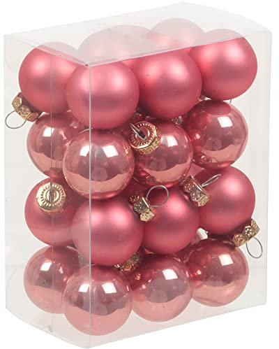 Kleine Baumkugeln aus Glas Ø 2 cm/2,5 cm/3 cm - Christbaumkugeln Baumschmuck Christbaumschmuck Weihnachtsbaumschmuck Weihnachtsbaumkugeln (2,5 cm, Kamelia)