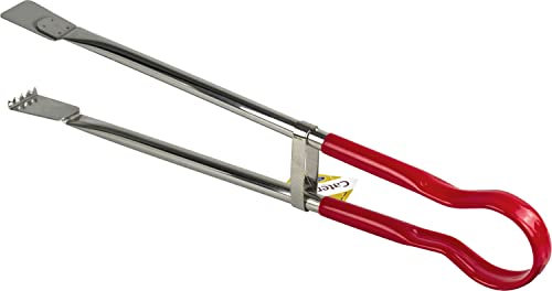 Catergold Red Coloured Non Slip Handle Stainless Steel Meat Tong Turner 21