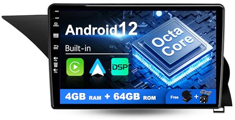 SXAUTO Android 12 IPS Autoradio Passt für Mercedes Benz GLK-Class X204 (2012-2015) - Eingebaut Carplay/Android Auto/DSP - Kamera + MIC - 4G+64G - DAB WiFi 360-Camera AHD Lenkradsteuerung -2 Din 9 Zoll