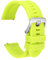 WOCCI 22mm Cinturino Silicone per Uomo a Strisce Arcuate, Sgancio Rapido, Fibbia Argento (Verde Lime)