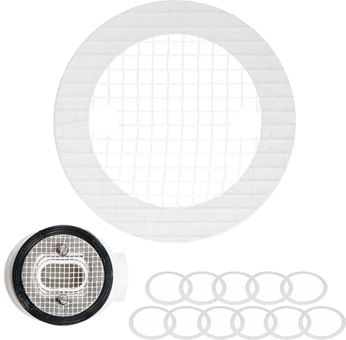 Abfluss Haarfänger zum Kleben, 12 Stück, kompatibel mit Viega Domoplex Duschablauf, Ø 70 mm Durchmesser Einwegsieb, Haarsieb Dusche, Duschwanne Filter Sticker, Selbstklebender Haarfilter Abflusssieb