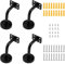 ZEONHAK 4 PCS Black Stainless Steel Mounted Handrail Brackets, 60x80mm Fixing Brackets for Bannister With Screws & Expansion Tubes for Stairs